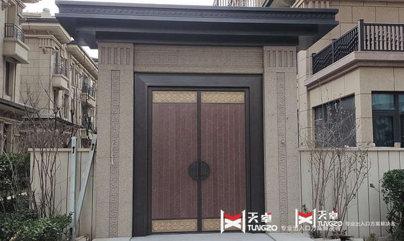 西安曲江龍湖香醍別墅對開庭院銅門及四開客廳銅門